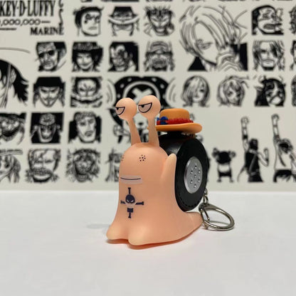 Luffy/Ace/Sabo Den Den Mushi recording sound toy keychain, exclusive sound retention, fun to accompany