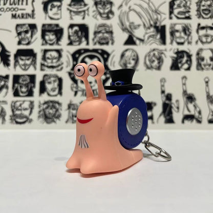 Luffy/Ace/Sabo Den Den Mushi recording sound toy keychain, exclusive sound retention, fun to accompany