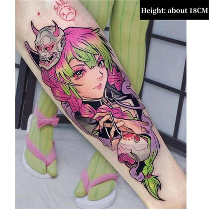 Tanjirou/Nezuko/Zenitsu/Inosuke stick a thigh waterproof flower arm tattoo tattoo paste