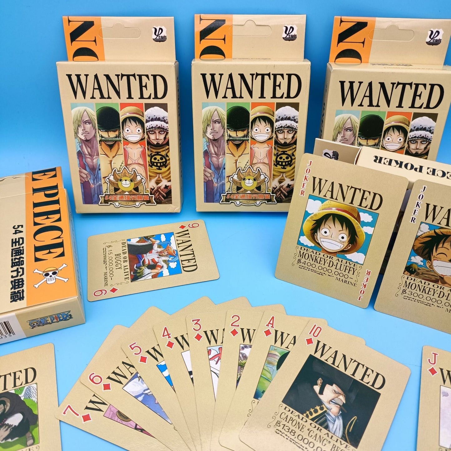 Luffy/Zoro/Chopper One piece arrest warrant Playing cards