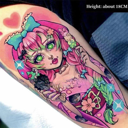 Tanjirou/Nezuko/Zenitsu/Inosuke stick a thigh waterproof flower arm tattoo tattoo paste