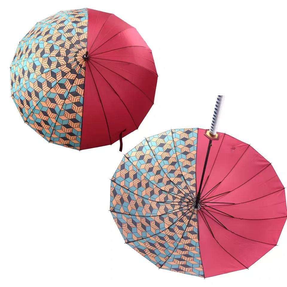 Tanjirou/Zenitsu Cool umbrella shade and rain dual purpose umbrella 16 alloy umbrella bones more robust