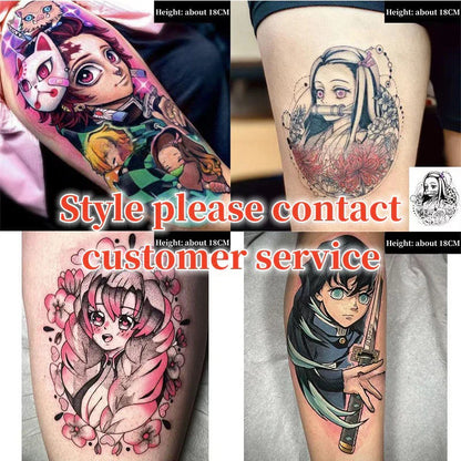 Tanjirou/Nezuko/Zenitsu/Inosuke stick a thigh waterproof flower arm tattoo tattoo paste