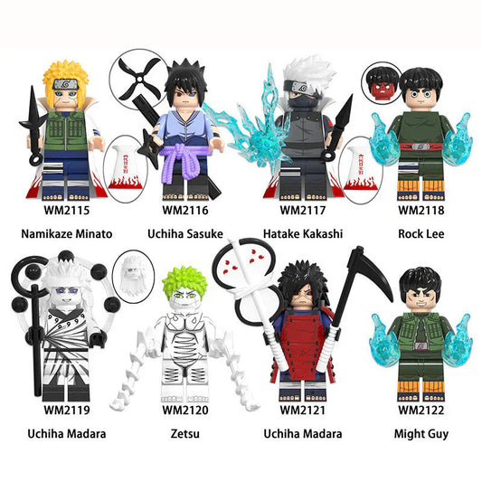 Madara/Sasuke/Minato/Zetsu/Rock Lee/Kakashi/Guy Figure Building Block Assembly Toy