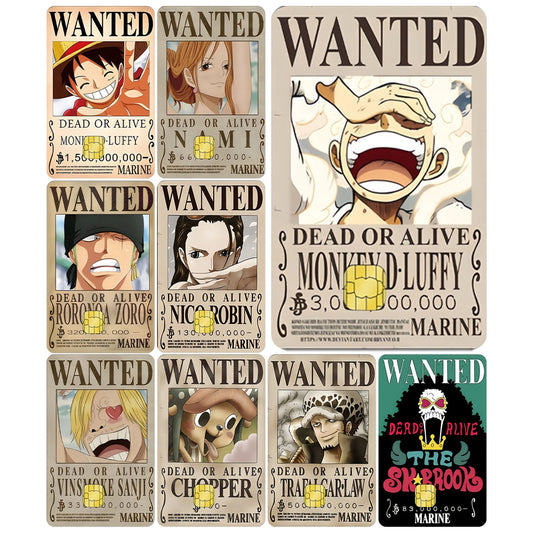 Luffy/Zoro Bank Card Thickened with crystal scrub personalized card stickers