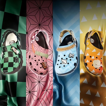 Tanjirou/Nezuko/Zenitsu/Inosuke theme hole hole shoes Creative decoration individual character is dye-in-the-wood