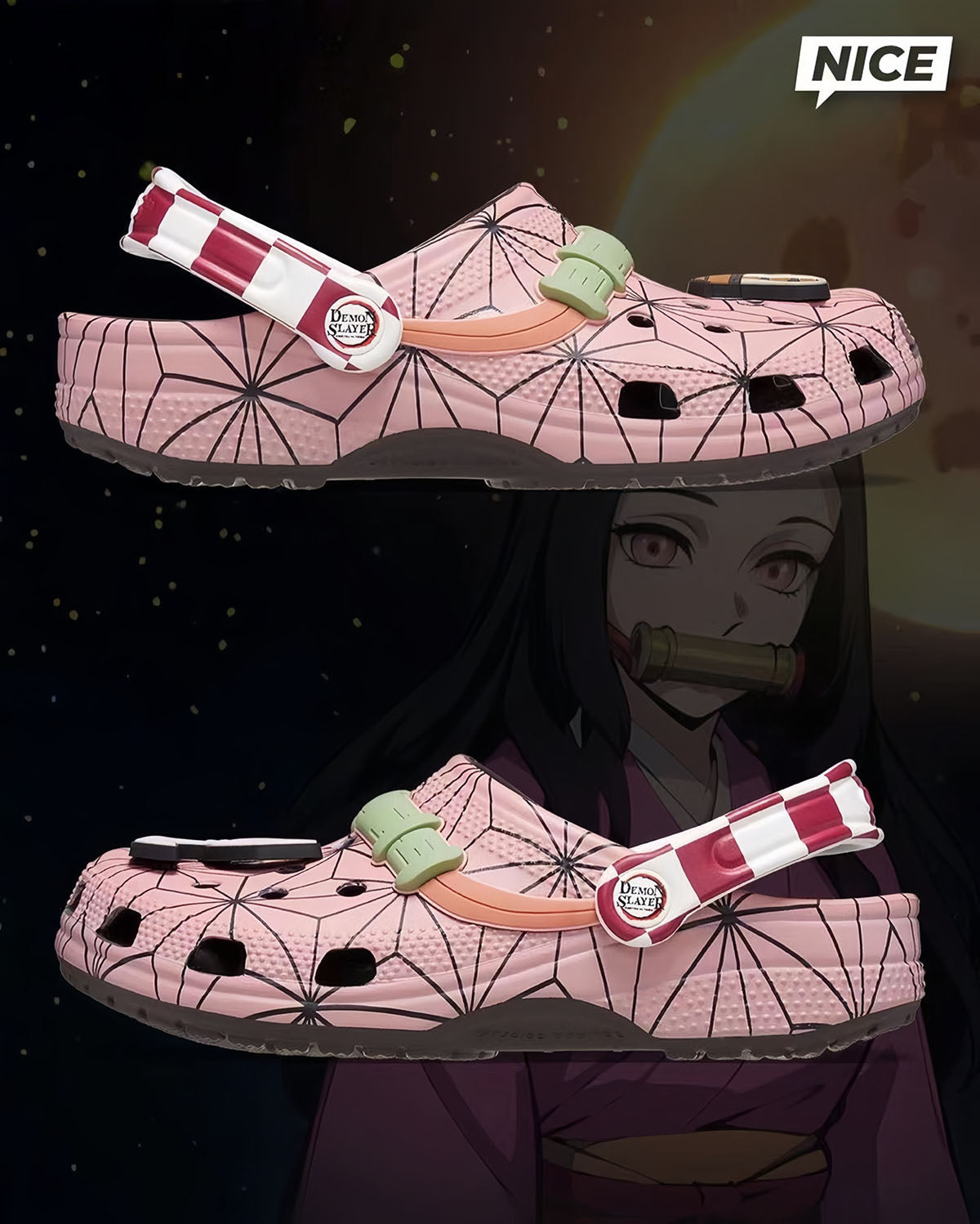 Tanjirou/Nezuko/Zenitsu/Inosuke theme hole hole shoes Creative decoration individual character is dye-in-the-wood