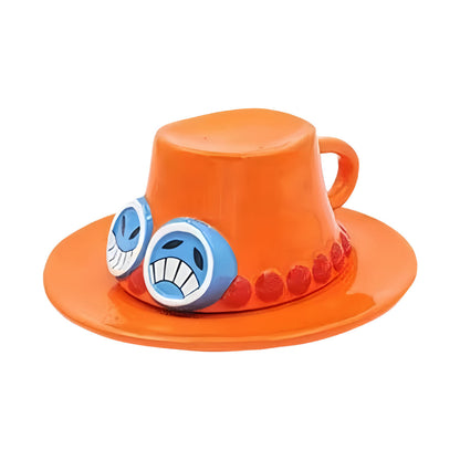 Luffy/Ace/Sabo Hat Shape Heat Resistant and Durable Ceramic Mugs