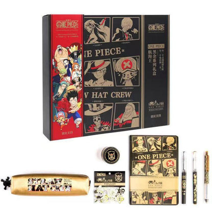 Luffy Straw Hat Pirate Stationery Set Gift Box Pen press neutral pen book sticker