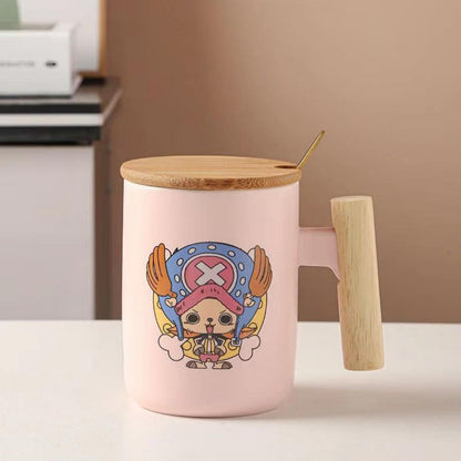 Luffy/Chopper/Zoro/Sanji Mug Gift Box Set Ceramic mug with lid Spoon