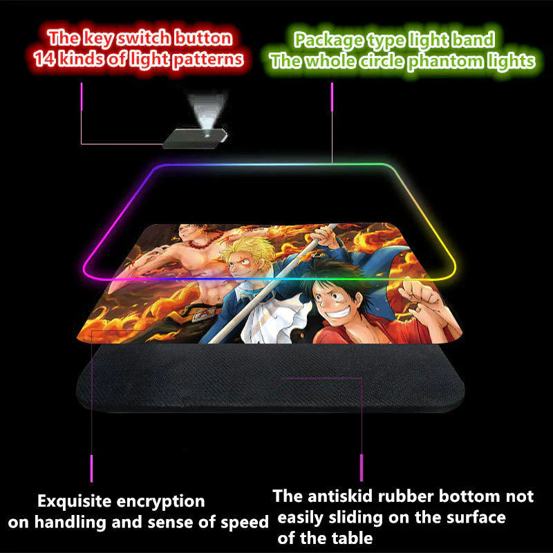 Uzumaki/Sasuke seven color LED light keyboard pad game gradient light