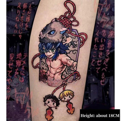 Tanjirou/Nezuko/Zenitsu/Inosuke stick a thigh waterproof flower arm tattoo tattoo paste