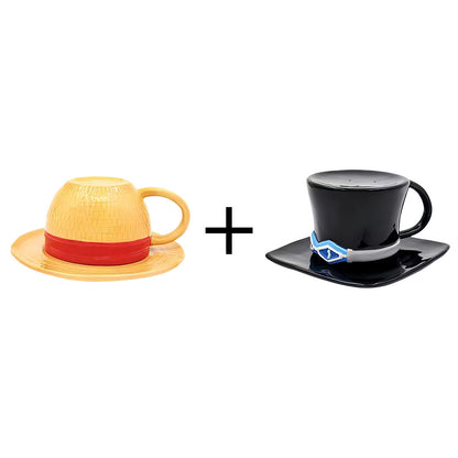 Luffy/Ace/Sabo Hat Shape Heat Resistant and Durable Ceramic Mugs