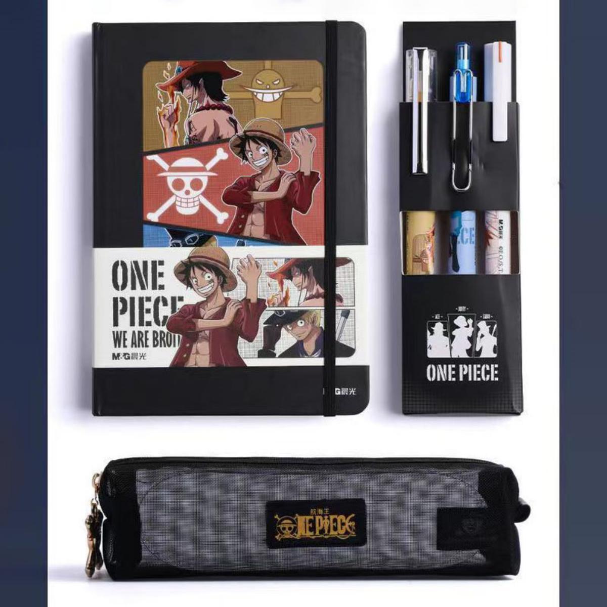 Luffy Straw Hat Pirate Stationery Set Gift Box Pen press neutral pen book sticker